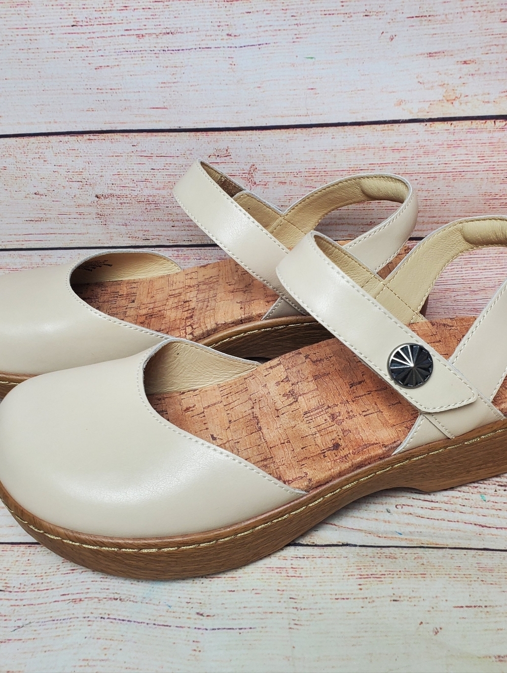 NEW Alegria Womens EU 39 US 9 Opal Oat Beige Mary Jane SandalsOPA-6145"Oat"